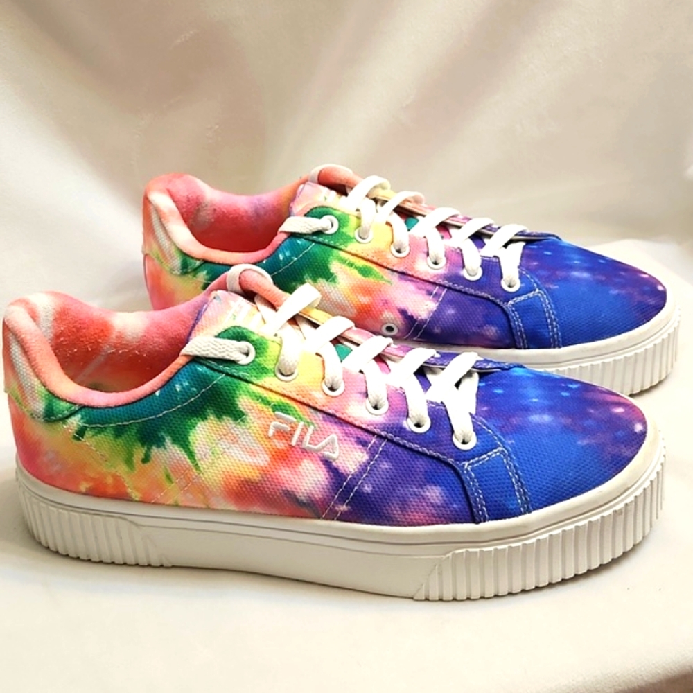 Fila Tie-Dye Panache Sandblast Colorful Rainbow Platform Sneakers (W Size 9) - Picture 5 of 15